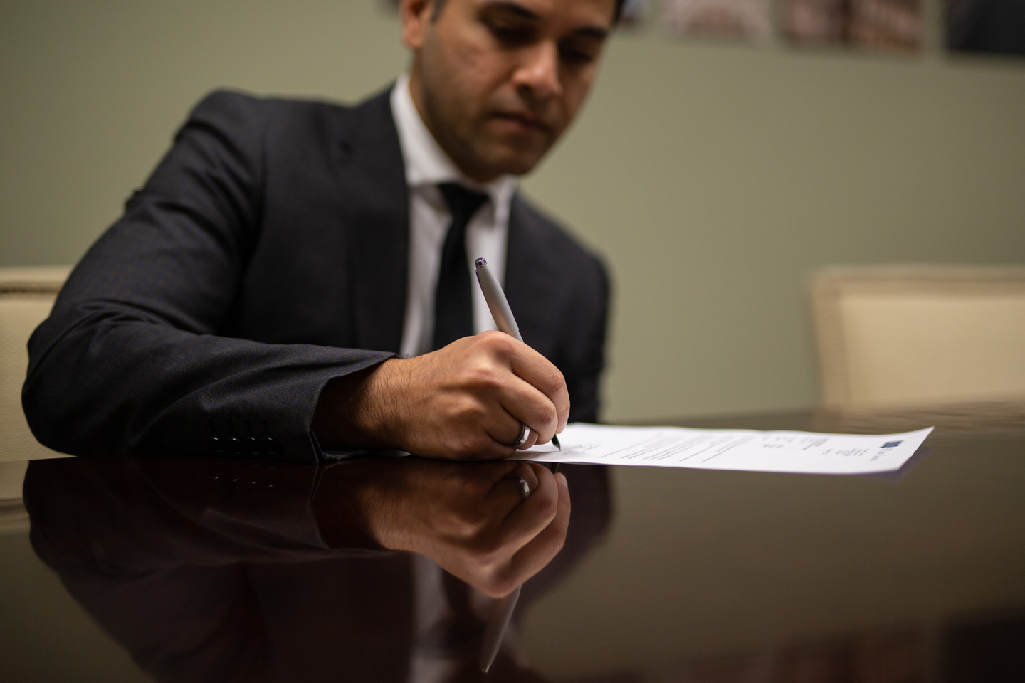 an attorney signing a document